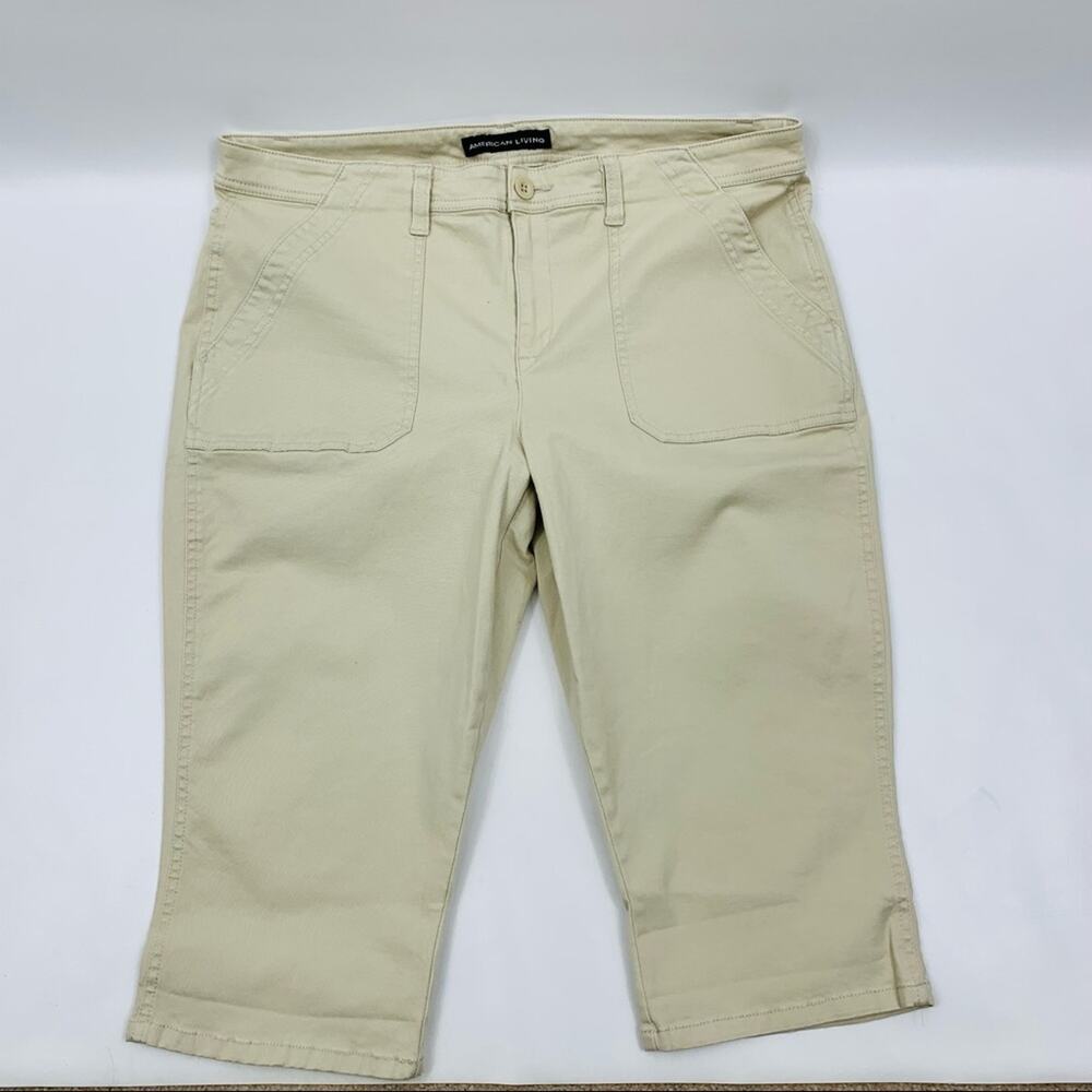 American Living Cream Beige Crop Pants - Picture 3 of 6